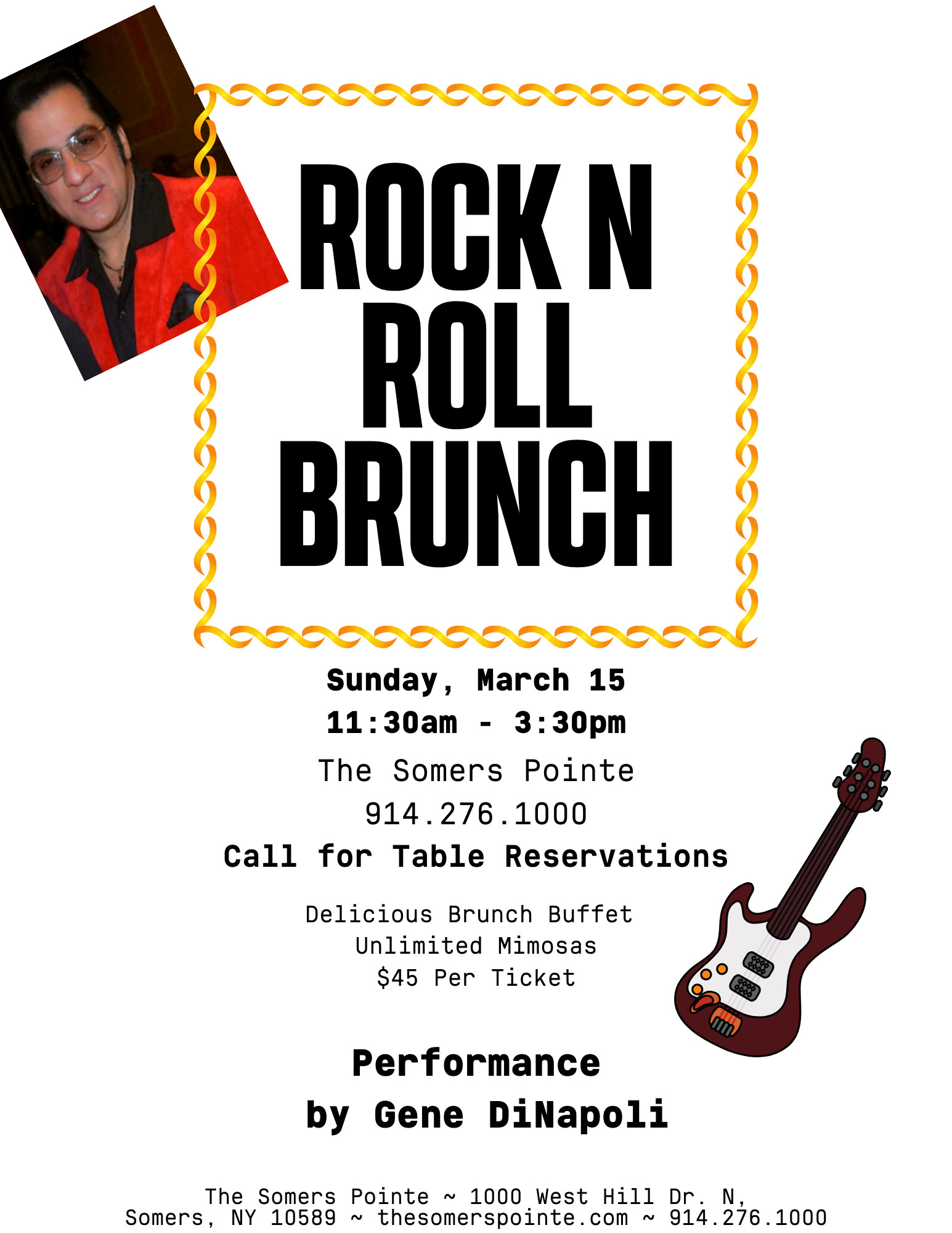 Rock N Roll Brunch Feat. Gene DiNapoli at The Somers Pointe & The Grille at Somers Pointe